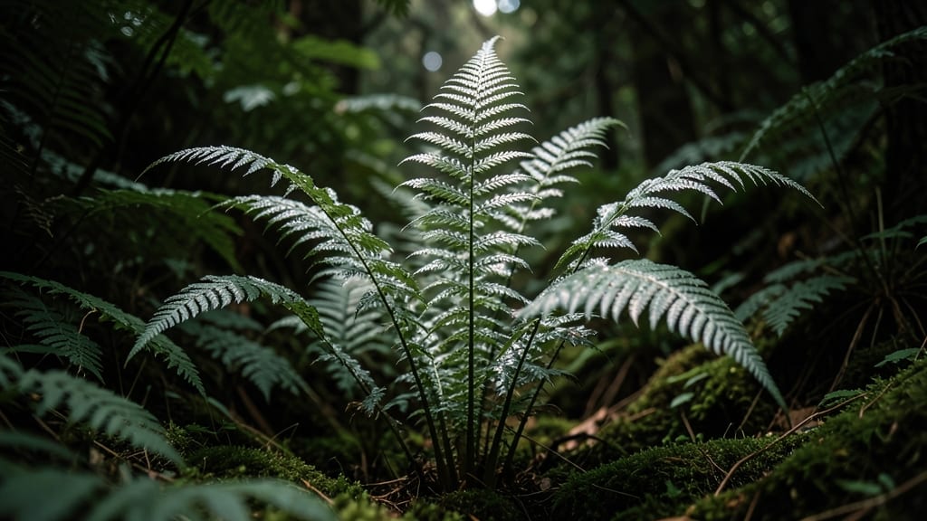 Japanese Painted Fern with Silver-Streaked Fronds