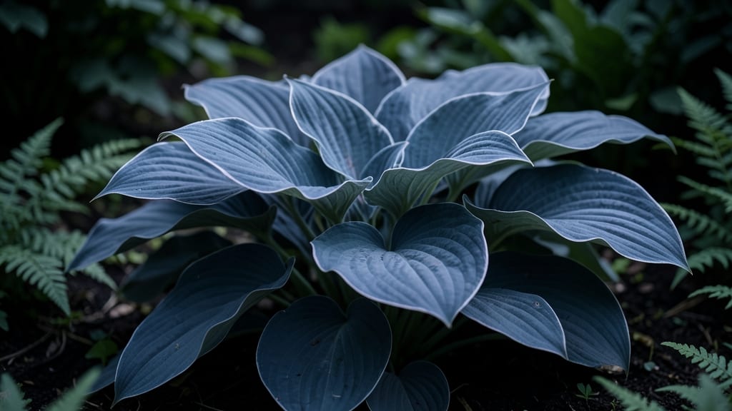 Blue Angel Hosta with Wavy Edges