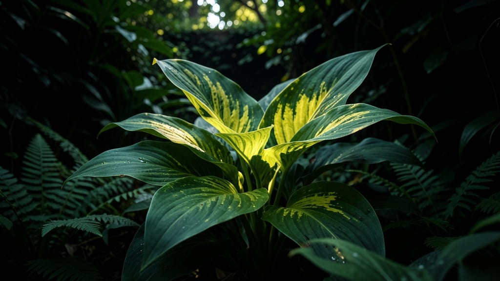 Halcyon Hosta with Golden Centers