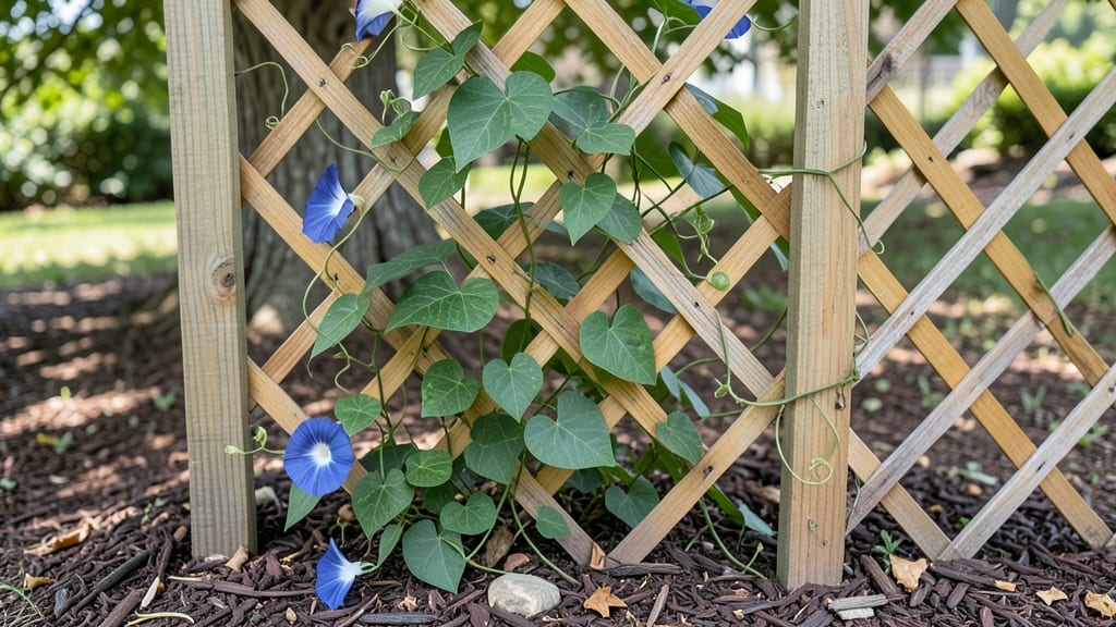 Morning Glory In Shade: Low-Light Climbing Beauty With Vibrant Blooms