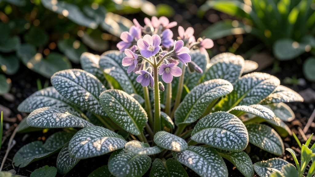 Lungwort Pulmonaria With Spotted Leaves