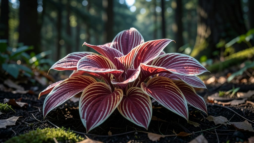 Patriot Hosta with Red and White Stripes